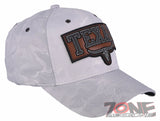 TEXAS TX LONE STAR STATE HORN FAUX LEATHER BASEBALL CAP HAT CAMOUFLAGE WHITE