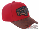 TEXAS TX LONE STAR STATE HORN FAUX VISOR LEATHER BASEBALL CAP HAT RED