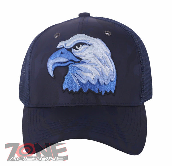 NEW! NAVY BIG EAGLE HEAD USA TRUCKER SNAPBACK BALL CAP HAT CAMOUFLAGE NAVY