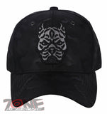 NEW! DOG PITBULL HEAD BASEBALL CAP HAT CAMOUFLAGE BLACK