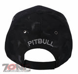 NEW! DOG PITBULL HEAD BASEBALL CAP HAT CAMOUFLAGE BLACK