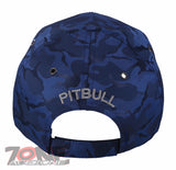 NEW! DOG PITBULL HEAD BASEBALL CAP HAT CAMOUFLAGE ROYAL BLUE