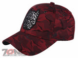 NEW! DOG PITBULL HEAD BASEBALL CAP HAT CAMOUFLAGE RED