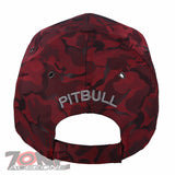 NEW! DOG PITBULL HEAD BASEBALL CAP HAT CAMOUFLAGE RED