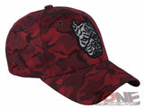 NEW! DOG PITBULL HEAD BASEBALL CAP HAT CAMOUFLAGE RED