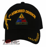 NEW! US ARMY 1ST ARMORED DIVISION SIDE OLD IRONSIDES CAP HAT BLACK