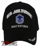 NEW! US AIR FORCE USAF MSGT RETIRED BALL CAP HAT BLACK
