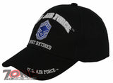 NEW! US AIR FORCE USAF CMSGT RETIRED BALL CAP HAT BLACK