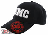 NEW! US MARINE CORPS USMC RED ROUND SHADOW CAP HAT BLACK