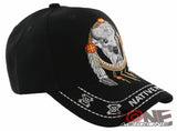 NEW! NATIVE PRIDE INDIAN AMERICAN FEATHERS BUFFALO CAP HAT BLACK