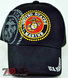 NEW! USMC US MARINE ROUND CAP HAT BLACK N2