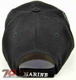 NEW! USMC US MARINE ROUND CAP HAT BLACK N2