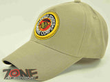 NEW! USMC MARINE ROUND CAP HAT TAN