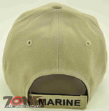 NEW! USMC MARINE ROUND CAP HAT TAN