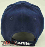 NEW! USMC MARINE ROUND CAP HAT NAVY