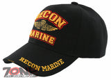 NEW! USMC FIRST RECON MARINE 1ST RECON BALL CAP HAT BLACK
