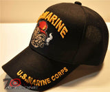 WHOLESALE NEW! USMC MARINE BULLDOG BLACK CAP HAT