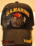 WHOLESALE NEW! USMC MARINE BULLDOG BLACK CAP HAT