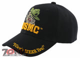 USMC US MARINE BULLDOG CAP HAT I CAN'T HEAR YOU! BLACK