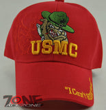 USMC US MARINE BULLDOG CAP HAT I CAN'T HEAR YOU! RED