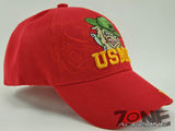 USMC US MARINE BULLDOG CAP HAT I CAN'T HEAR YOU! RED