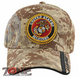 NEW! US MARINE CORPS USMC ROUND SIDE LINE CAP HAT DESERT CAMO
