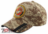 NEW! US MARINE CORPS USMC ROUND SIDE LINE CAP HAT DESERT CAMO