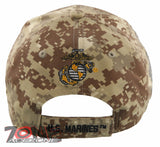NEW! US MARINE CORPS USMC ROUND SIDE LINE CAP HAT DESERT CAMO