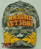 NEW! USMC RETIRED MARINE CAP HAT DIGITAL CAMO