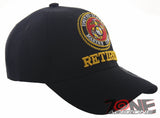 NEW! USMC RETIRED SIDE SHADOW MARINE CAP HAT BLACK