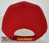 NEW! USMC RETIRED SIDE FLAG MARINE CAP HAT RED