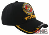 NEW! USMC US MARINE VETERAN SIDE LINE CAP HAT BLACK