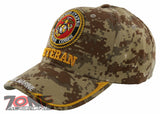 NEW! USMC US MARINE VETERAN SIDE LINE CAP HAT DESERT CAMO