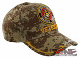 NEW! USMC US MARINE VETERAN SIDE LINE CAP HAT DESERT CAMO