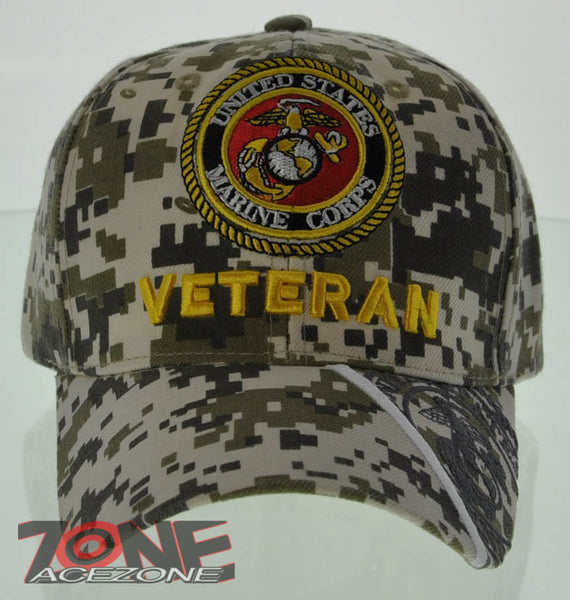NEW! USMC MARINE VETERAN SIDE SHADOW CAP HAT CAMO