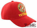 NEW! USMC US MARINE VETERAN ROUND SHADOW CAP HAT RED
