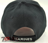NEW! ROUND GLITTER USMC MARINE CORPS CAP HAT BLACK