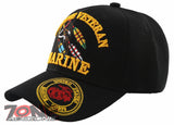 NEW! USMC NATIVE VETERAN AMERICAN US MARINE ROUND CAP HAT BLACK