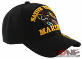 NEW! USMC NATIVE VETERAN AMERICAN US MARINE ROUND CAP HAT BLACK