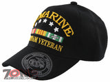 NEW! 1ST MARINE VIETNAM VETERAN USMC SHADOW CAP HAT BLACK