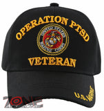 NEW! US MARINE CORPS USMC OPERATION PTSD VETERAN BALL CAP HAT BLACK