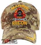 NEW! US MARINE CORPS USMC RECON BALL CAP HAT SAND CAMO