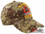 NEW! US MARINE CORPS USMC RECON BALL CAP HAT SAND CAMO