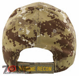 NEW! US MARINE CORPS USMC RECON BALL CAP HAT SAND CAMO