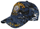 NEW! US NAVY SIDE ROUND USN BALL CAP HAT DIGITAL NAVY CAMO