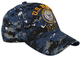 NEW! US NAVY SIDE ROUND USN BALL CAP HAT DIGITAL NAVY CAMO