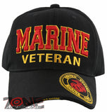 NEW! USMC US MARINE CORPS VETERAN SIDE ROUND BALL CAP HAT BLACK