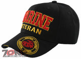 NEW! USMC US MARINE CORPS VETERAN SIDE ROUND BALL CAP HAT BLACK