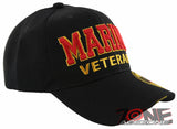 NEW! USMC US MARINE CORPS VETERAN SIDE ROUND BALL CAP HAT BLACK