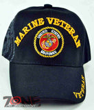 NW! USMC MARINE VETERAN USMC CAP HAT BLACK